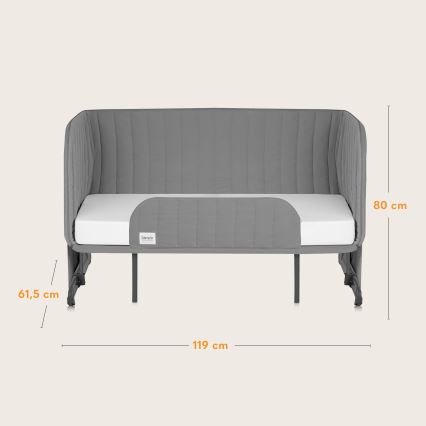 Lionelo - THOMI PLUS 5-in-1 Baby Crib Grey Concrete