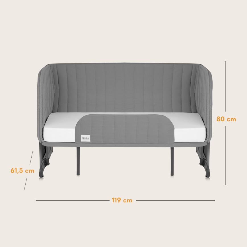 Lionelo - THOMI PLUS 5-in-1 Baby Crib Grey Concrete