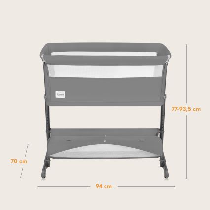 Lionelo - THOMI PLUS 5-in-1 Baby Crib Grey Concrete