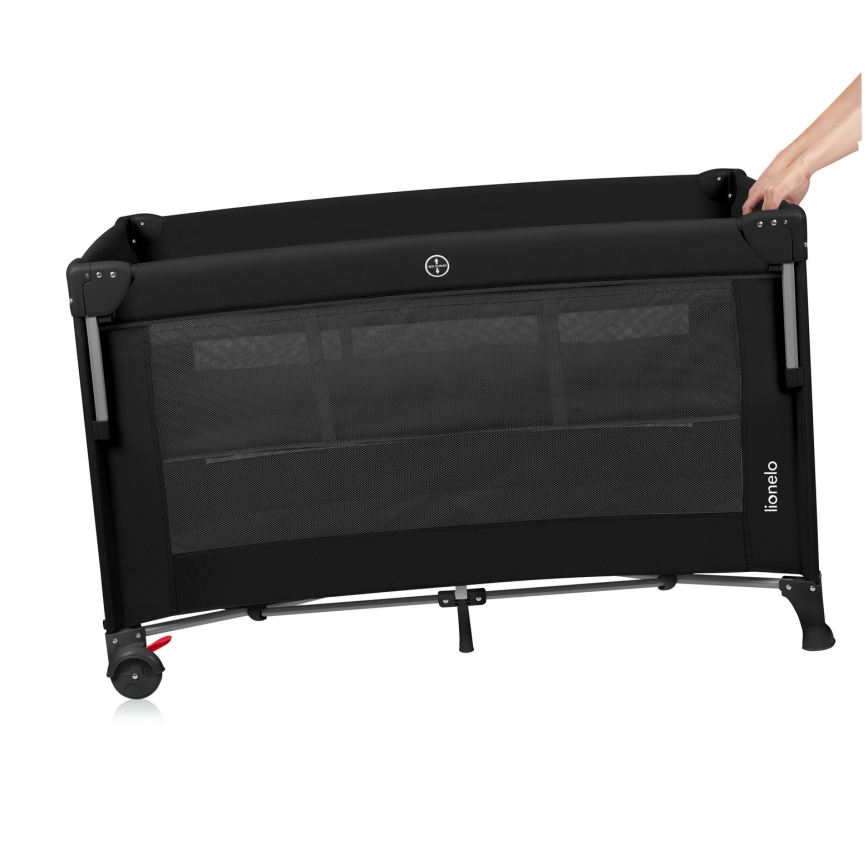 Lionelo - Travel Cot 3-in-1 ELLEN Black Carbon