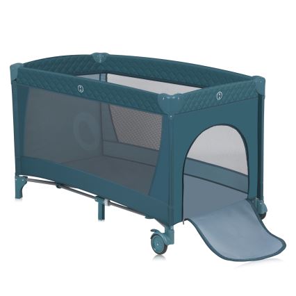 Lionelo - Travel Cot FLOWER Green Turquoise