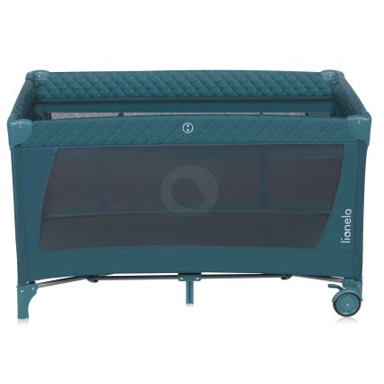 Lionelo - Travel Cot FLOWER Green Turquoise