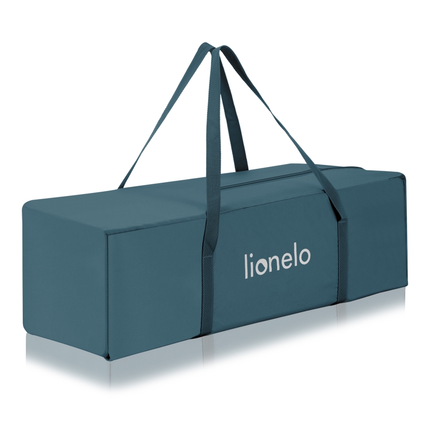 Lionelo - Travel Cot FLOWER Green Turquoise