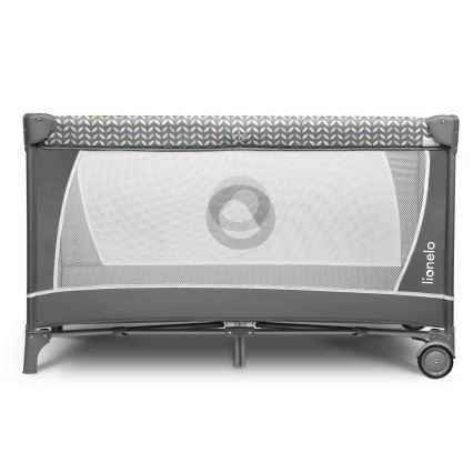 Lionelo - Travel Cot FLOWER Grey Scandi