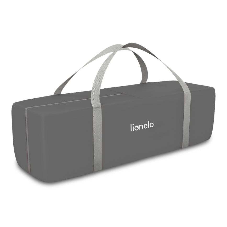 Lionelo - Travel Cot FLOWER Grey Scandi