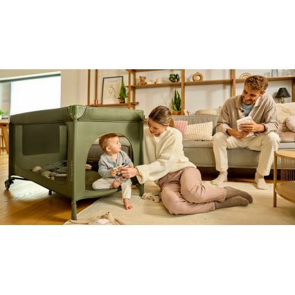 Lionelo - Travel Cot JASMIN EASY FOLD Green Olive
