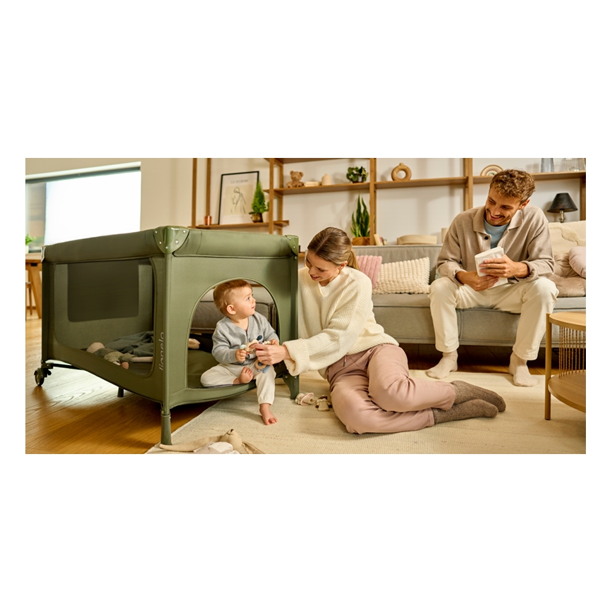 Lionelo - Travel Cot JASMIN EASY FOLD Green Olive