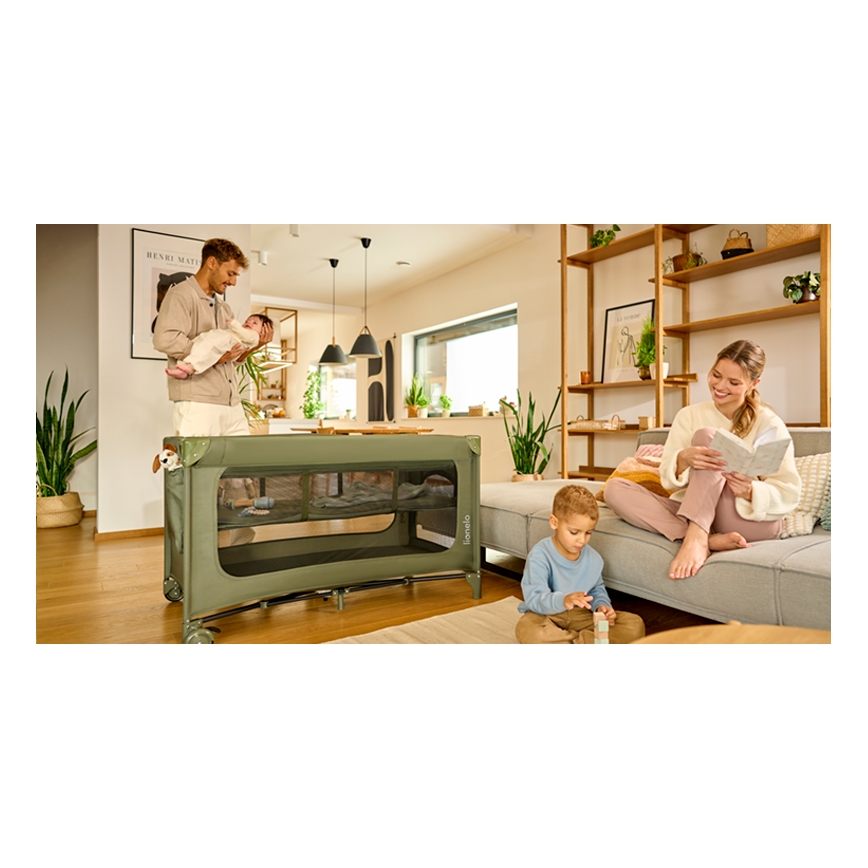 Lionelo - Travel Cot JASMIN EASY FOLD Green Olive