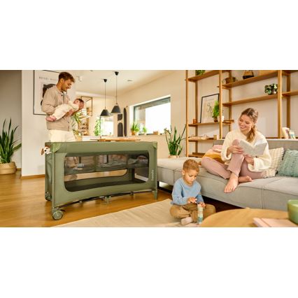 Lionelo - Travel Cot JASMIN EASY FOLD Green Olive