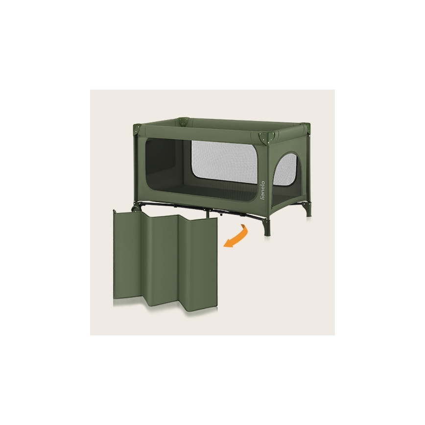 Lionelo - Travel Cot JASMIN EASY FOLD Green Olive