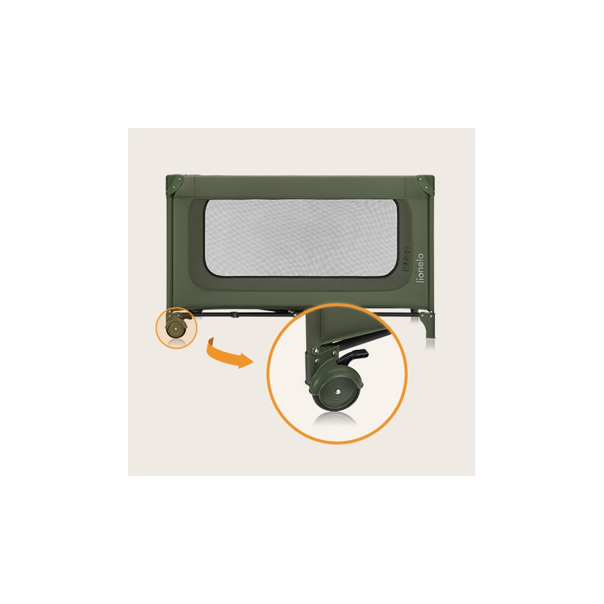 Lionelo - Travel Cot JASMIN EASY FOLD Green Olive