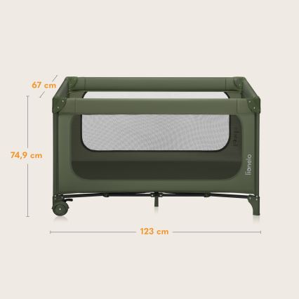Lionelo - Travel Cot JASMIN EASY FOLD Green Olive