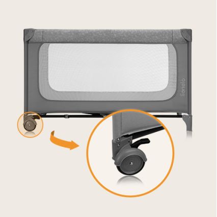 Lionelo - Travel Cot JASMIN EASY FOLD Grey Stone