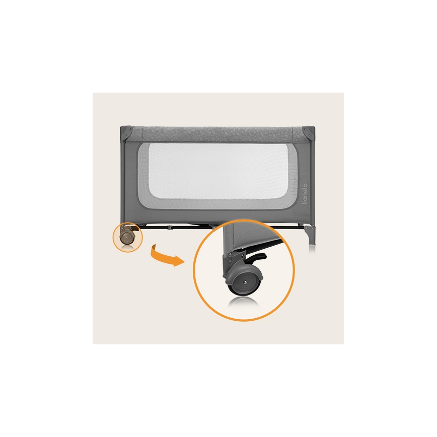 Lionelo - Travel Cot JASMIN EASY FOLD Grey Stone