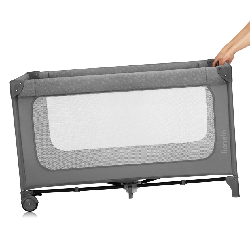 Lionelo - Travel Cot JASMIN EASY FOLD Grey Stone