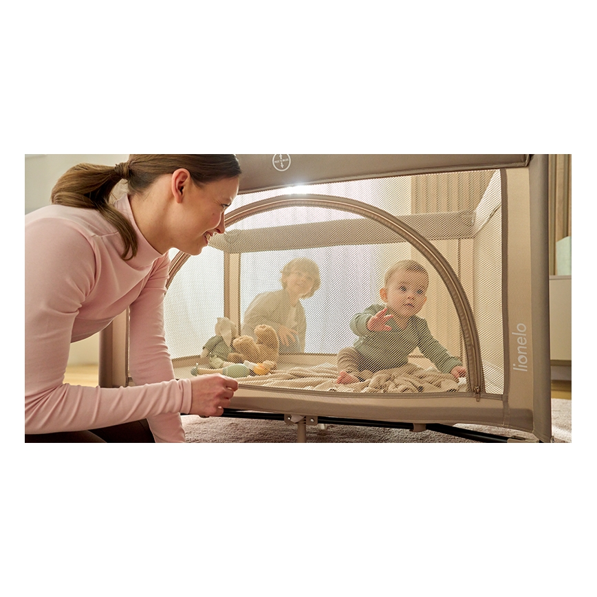 Lionelo - Travel Cot LAURA Beige Sand