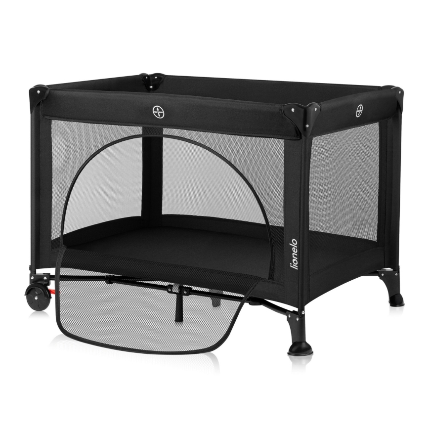Lionelo - Travel Cot LAURA Black Carbon