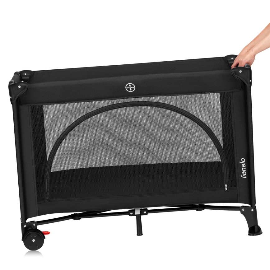 Lionelo - Travel Cot LAURA Black Carbon