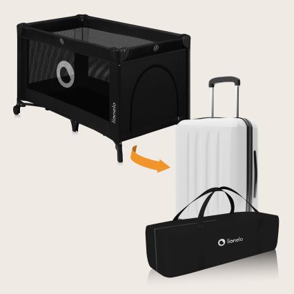 Lionelo - Travel Cot STEFI Black Carbon