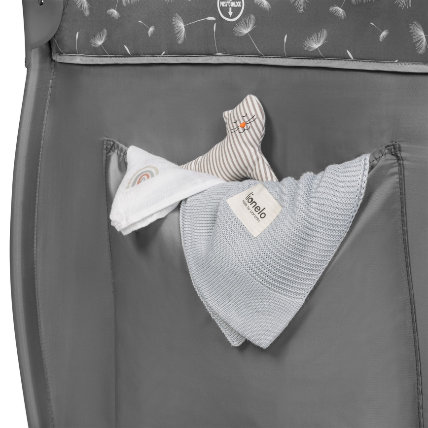 Lionelo - Travel Cot STEFI PLUS Grey White