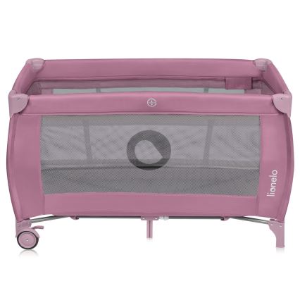 Lionelo - Travel Cot STEFI PLUS Pink Magnolia