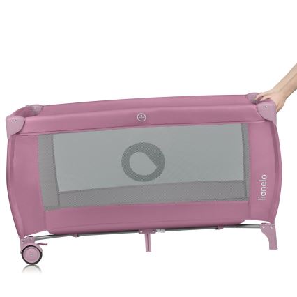 Lionelo - Travel Cot STEFI PLUS Pink Magnolia