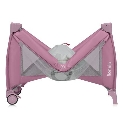 Lionelo - Travel Cot STEFI PLUS Pink Magnolia