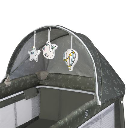 Lionelo - Travel Cot SVEN PLUS Beige Olive