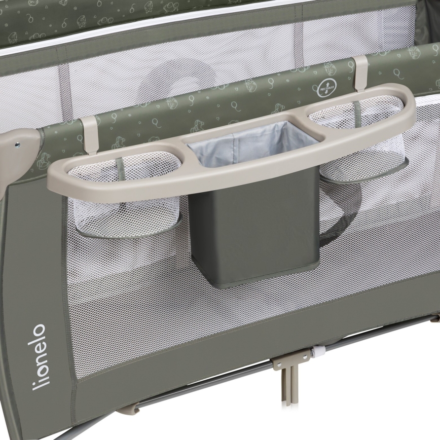 Lionelo - Travel Cot SVEN PLUS Beige Olive