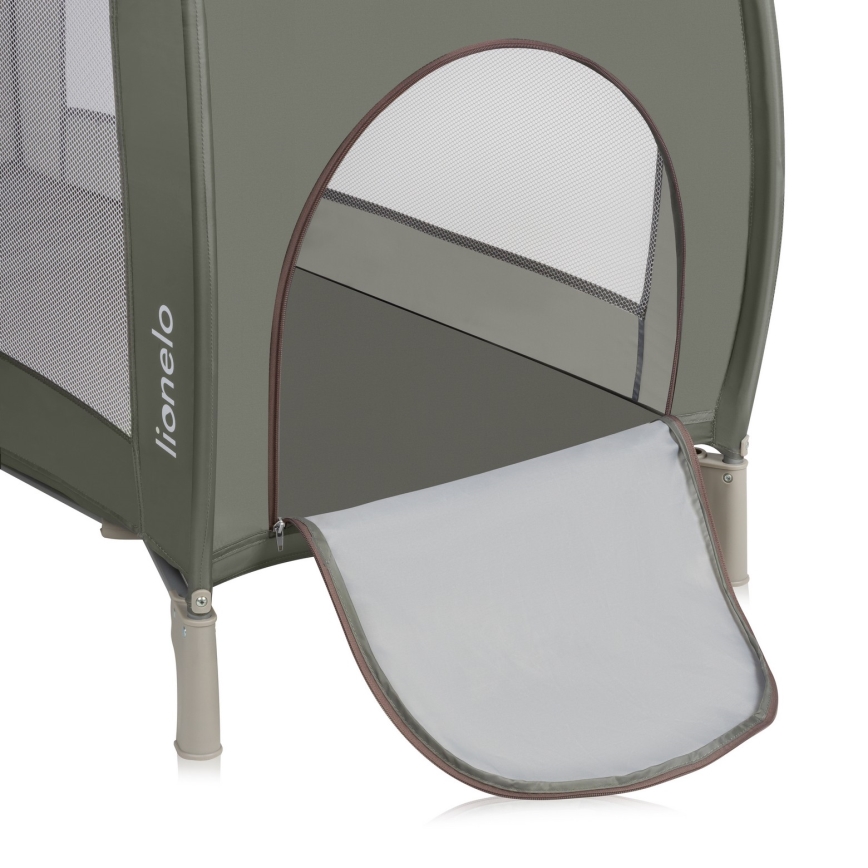 Lionelo - Travel Cot SVEN PLUS Beige Olive