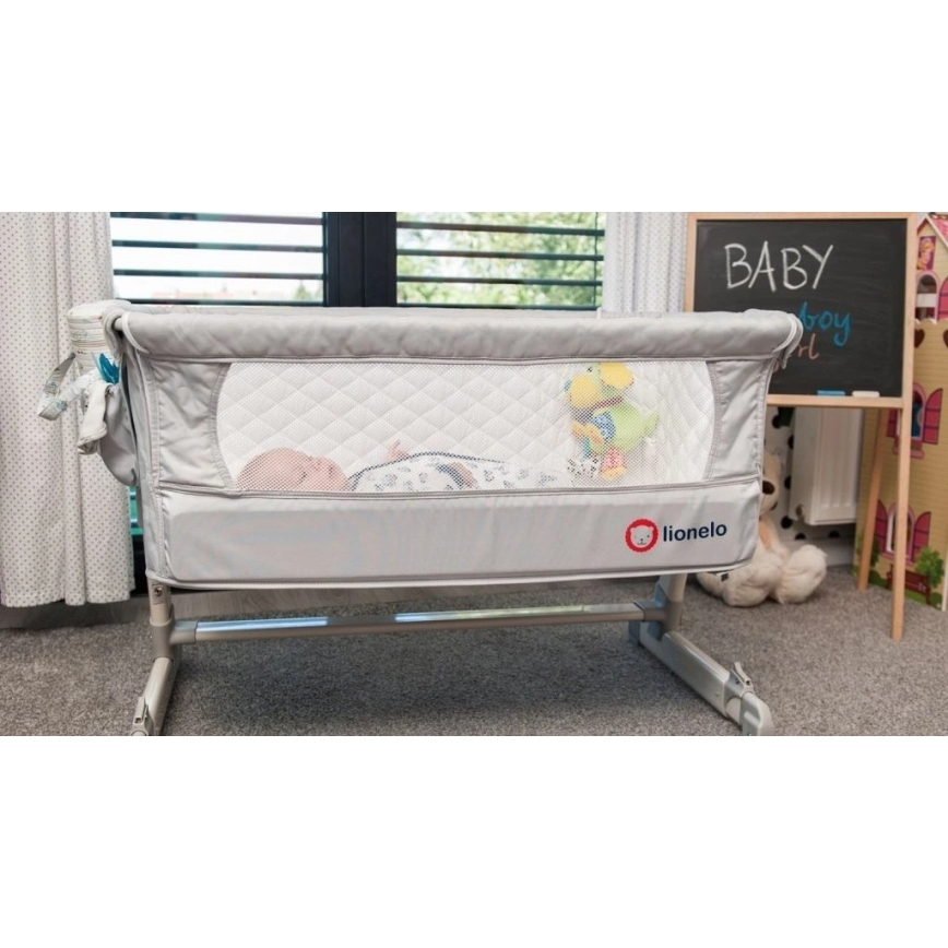 Lionelo - Travel Cot THEO Concrete