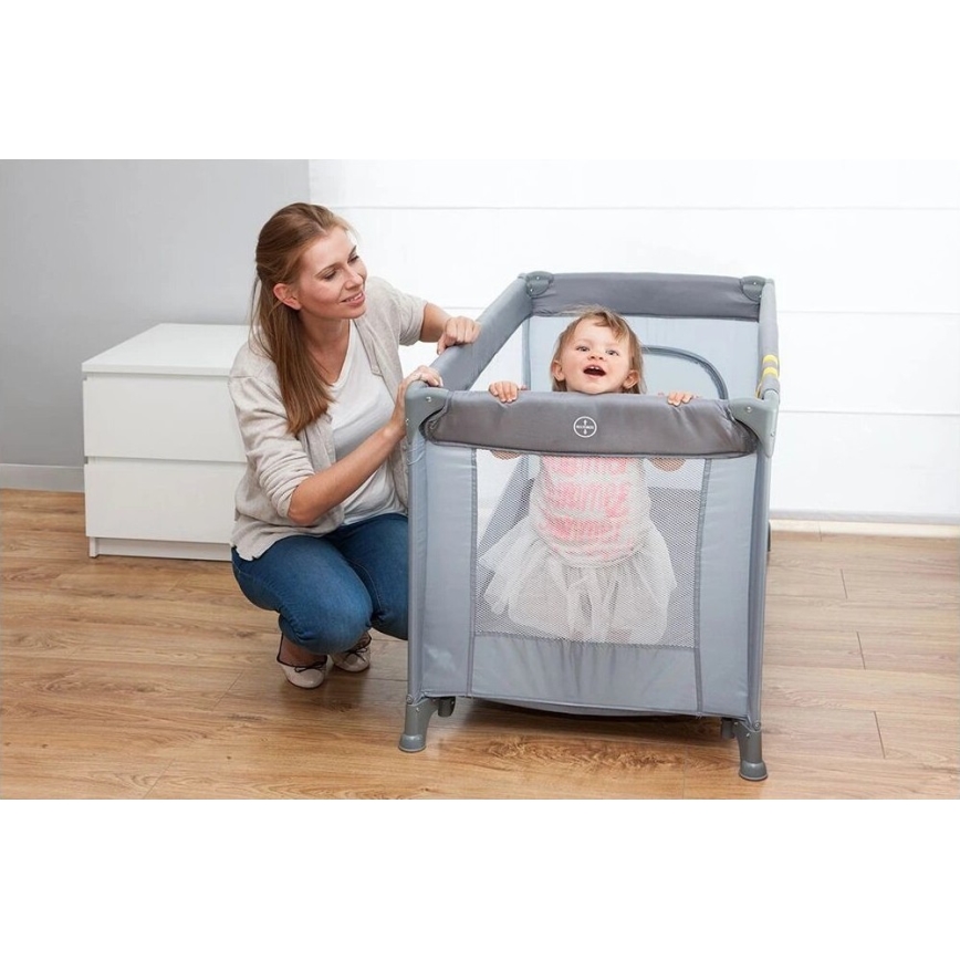 Lionelo - Travel crib STEFI grey