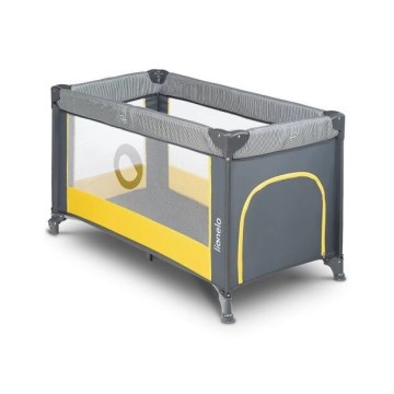 Lionelo - Travel crib STEFI grey/yellow