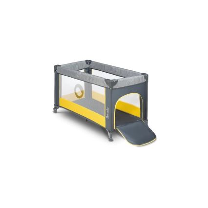 Lionelo - Travel crib STEFI grey/yellow