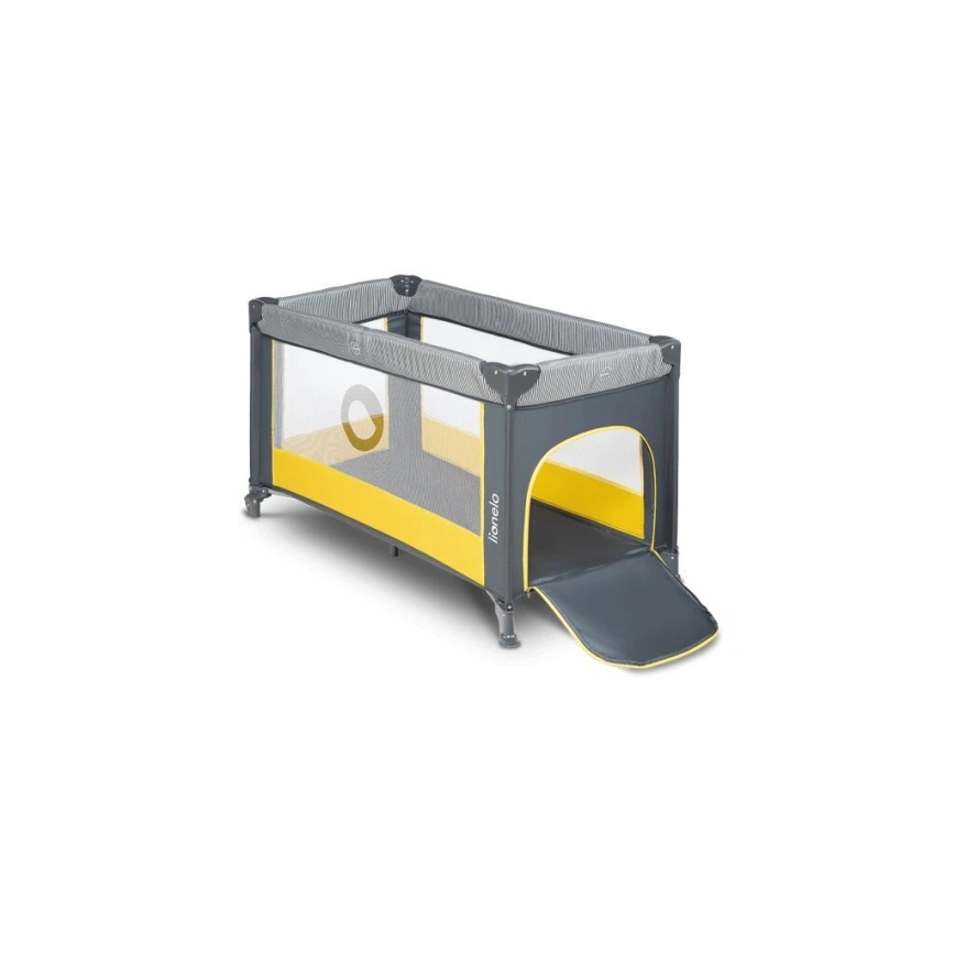 Lionelo - Travel crib STEFI grey/yellow