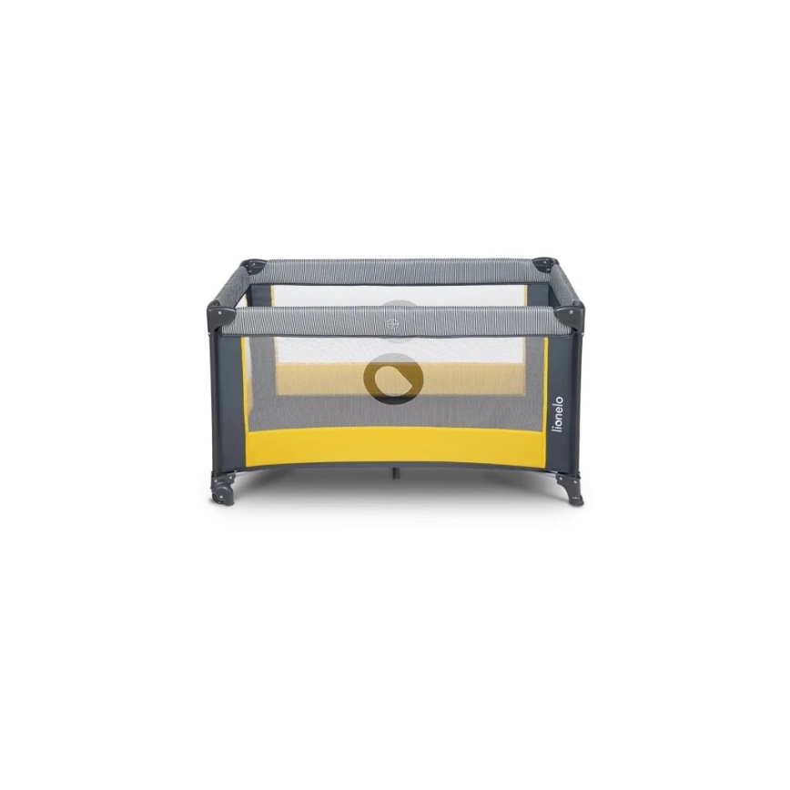 Lionelo - Travel crib STEFI grey/yellow
