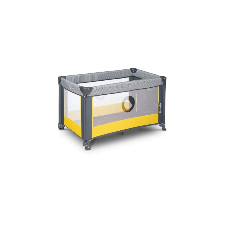 Lionelo - Travel crib STEFI grey/yellow