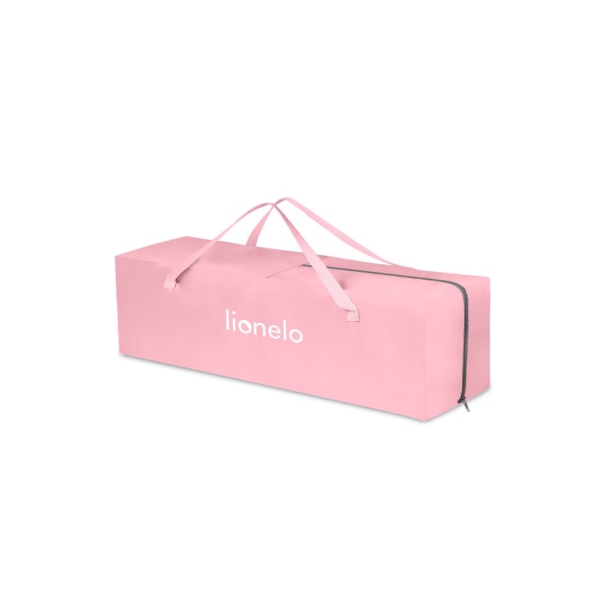 Lionelo - Travel crib STEFI pink/grey