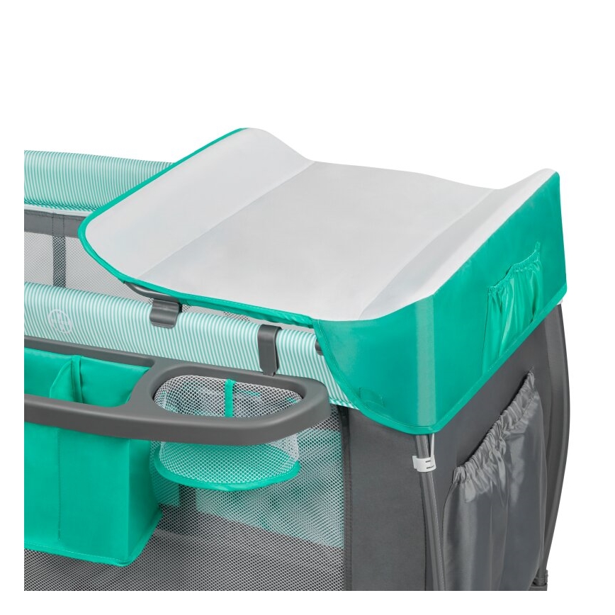 Lionelo - Travel crib SVEN PLUS grey/turquoise