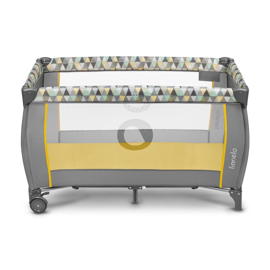 Lionelo - Travel crib SVEN PLUS grey/yellow