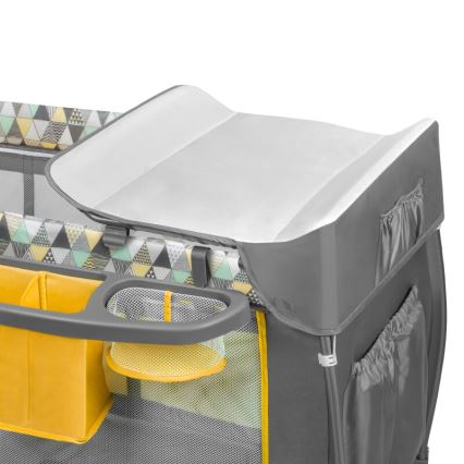 Lionelo - Travel crib SVEN PLUS grey/yellow