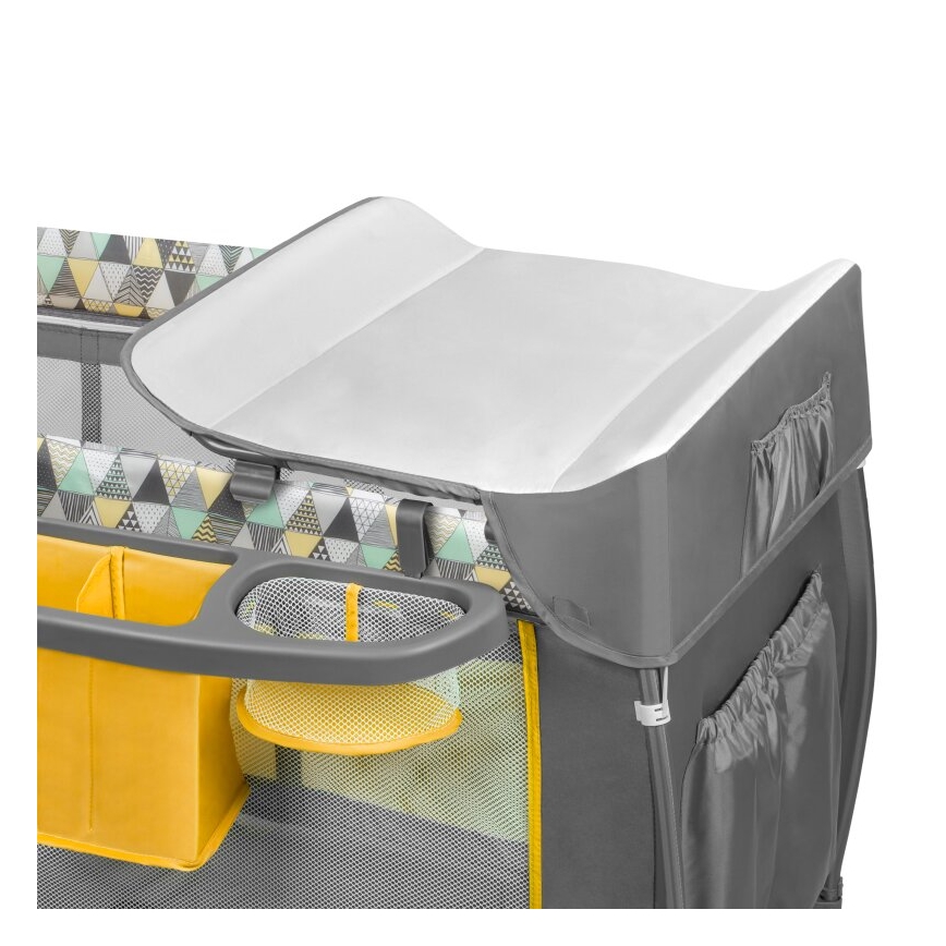 Lionelo - Travel crib SVEN PLUS grey/yellow