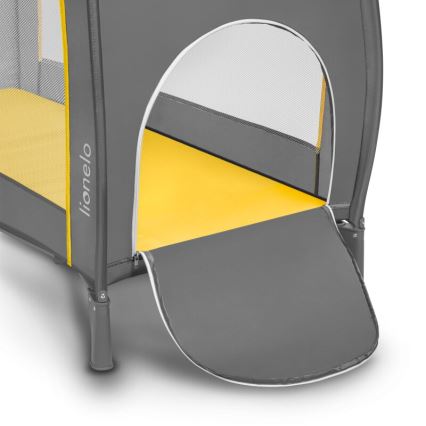 Lionelo - Travel crib SVEN PLUS grey/yellow