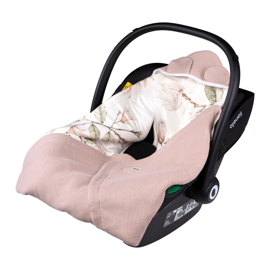 Lionelo - TRAVEL SWADDLE 90x90 cm Car Seat Swaddle, Beige Magnolia