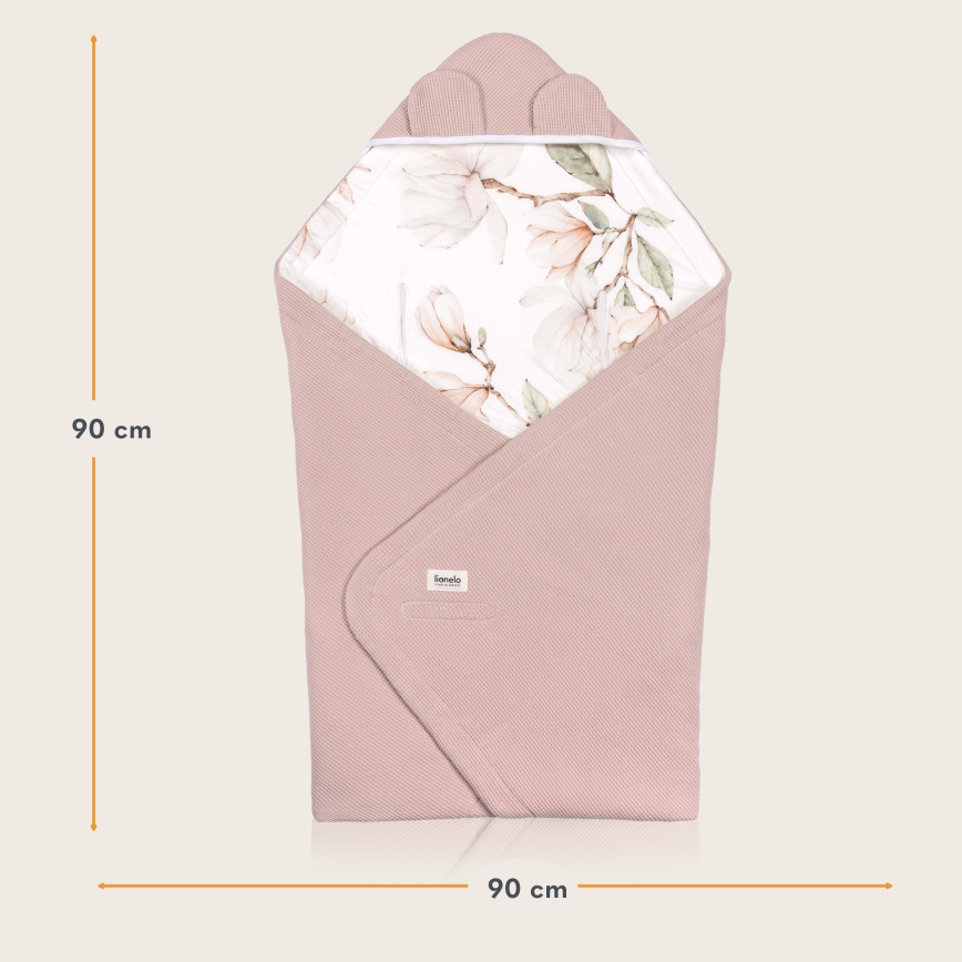 Lionelo - TRAVEL SWADDLE 90x90 cm Car Seat Swaddle, Beige Magnolia