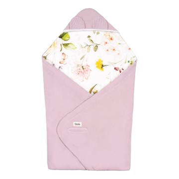 Lionelo - TRAVEL SWADDLE Car Seat Swaddle 90 x 90 cm Pink Flower