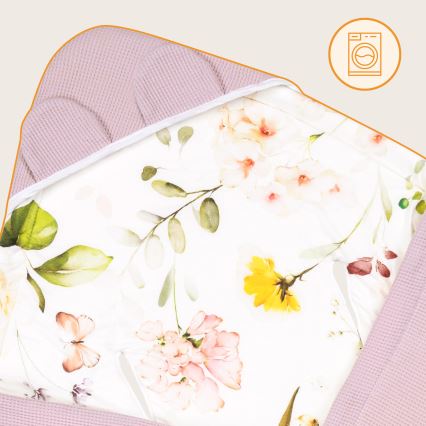 Lionelo - TRAVEL SWADDLE Car Seat Swaddle 90 x 90 cm Pink Flower