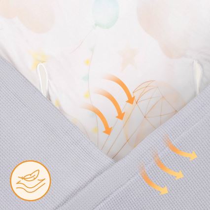 Lionelo - TRAVEL SWADDLE Car Seat Swaddle 90x90 cm Grey Balloon
