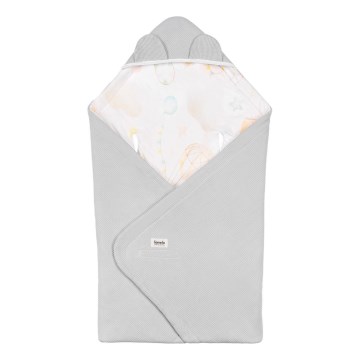 Lionelo - TRAVEL SWADDLE Car seat wrap 90x90 cm Grey Baloon
