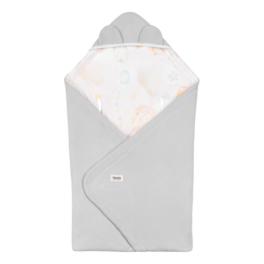Lionelo - TRAVEL SWADDLE Car seat wrap 90x90 cm Grey Baloon